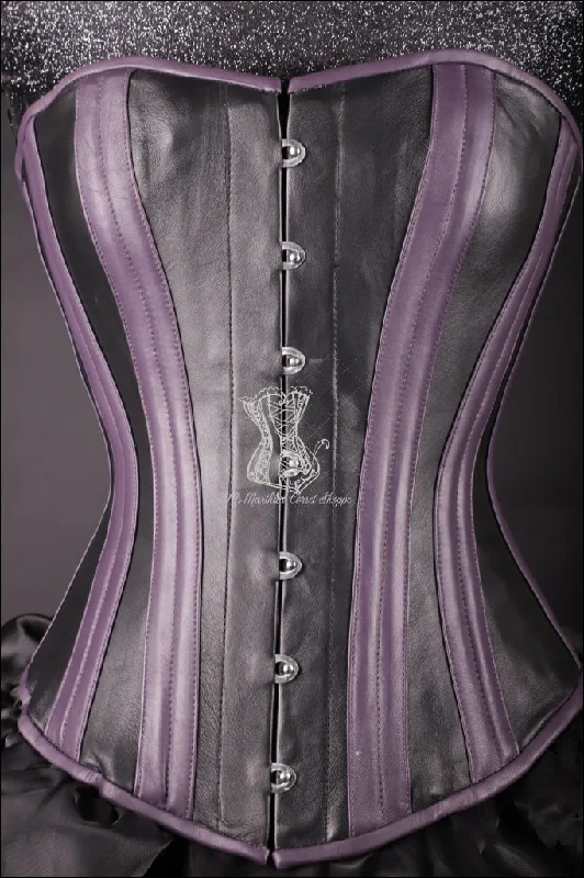 Leather Overbust Corset; Best in Black & Purple