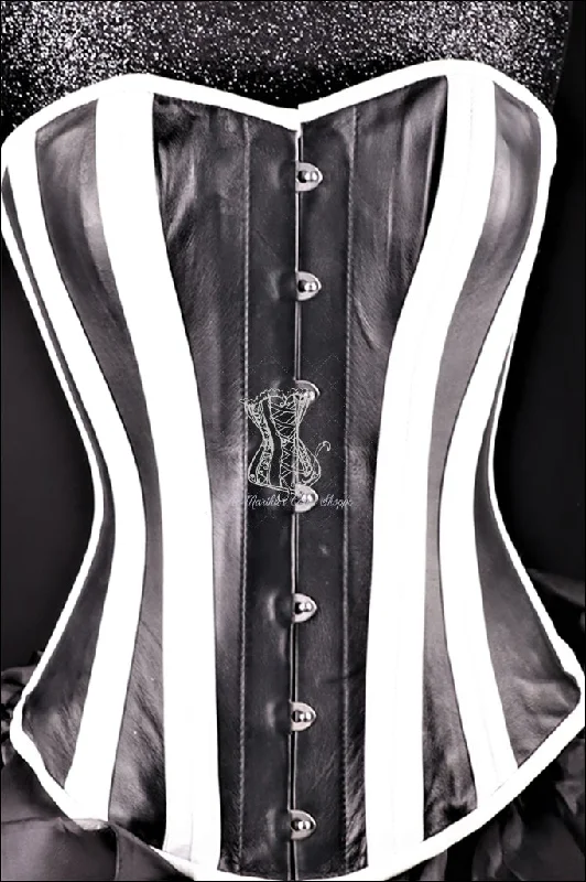 Leather Overbust Corset; Best in Black & White