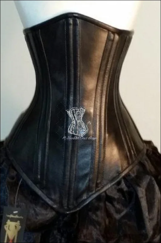 Leather Underbust Cincher; Black with no Busk