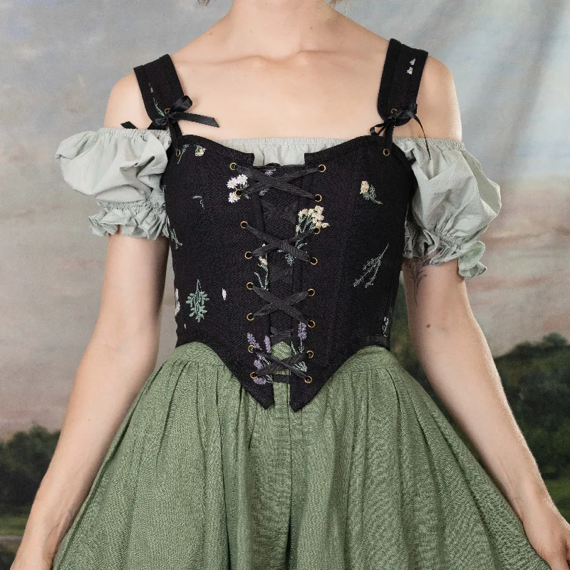 Black Wildflower Corset Top