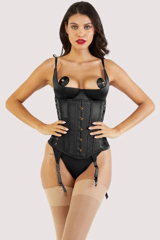 Etta Black Tie Underbust Corset