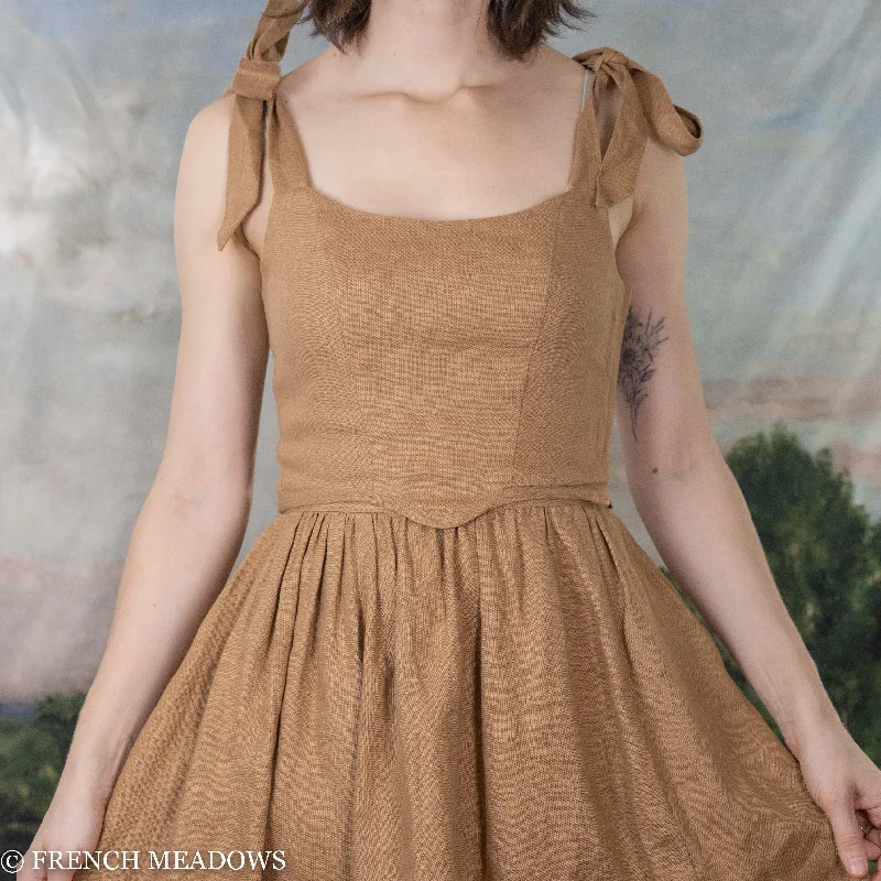 Ginger Linen Corset Tie Top - Final Sale