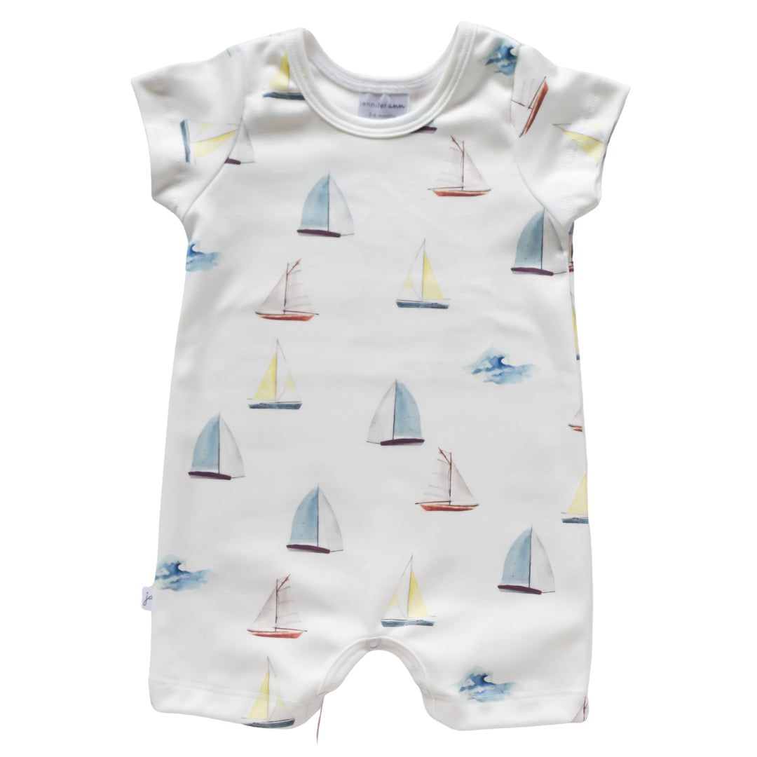 Jennifer Ann Sailboats Organic Romper