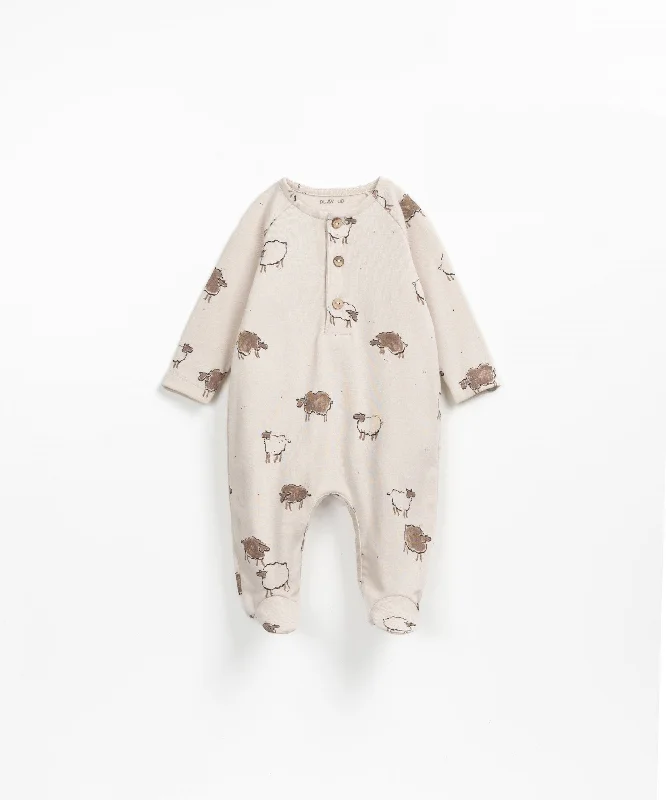 Jumpsuit with Snaps - Ivory Sheep