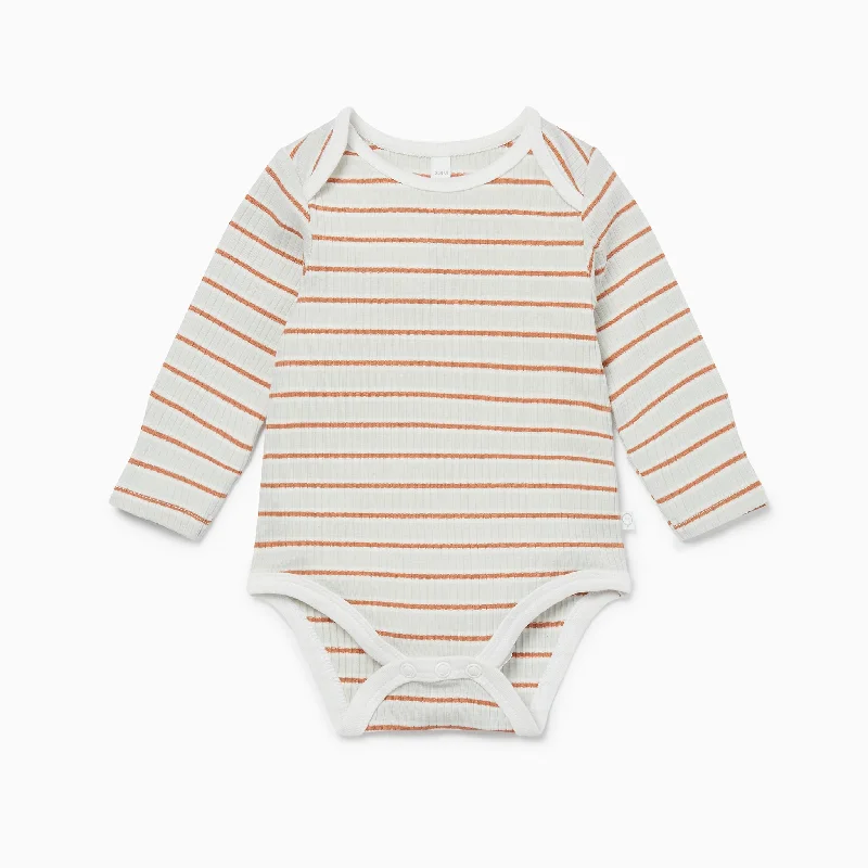 Mint Stripe Ribbed Long Sleeve Bodysuit