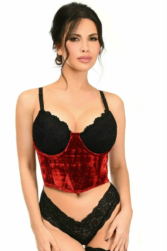 Red Velvet Underwire Waist Cincher Corset