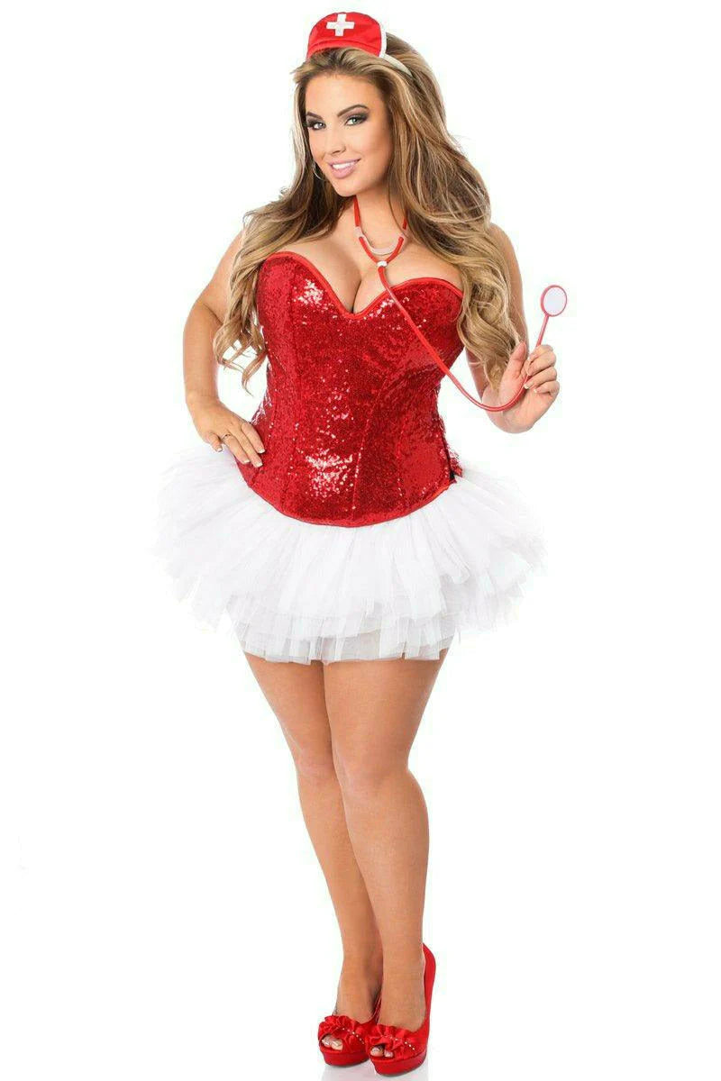 Sequin Nurse Corset Costume