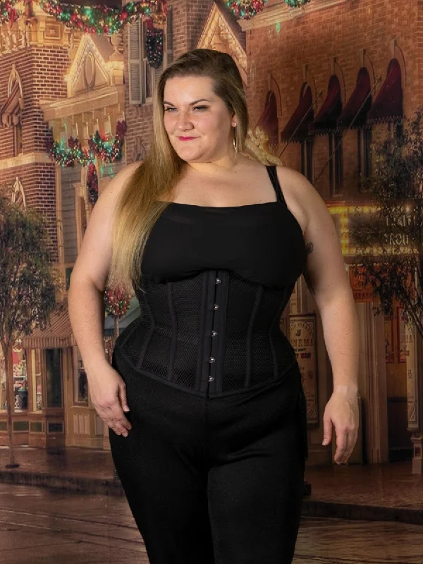 Plus Size Mesh Romantic Curve Longline Underbust Corset : CS-345