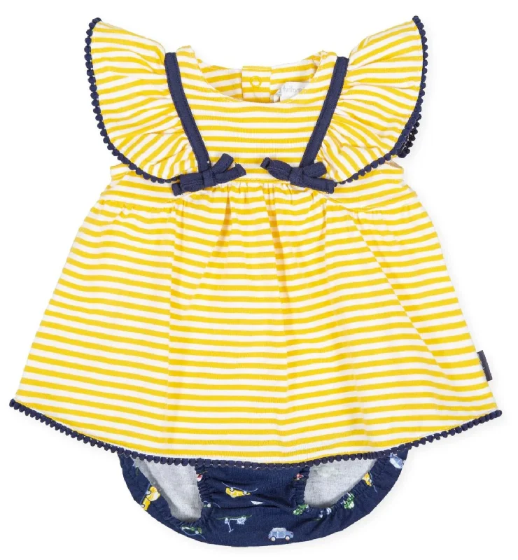 Tutto Piccolo Dress with Briefs - Yellow/Navy