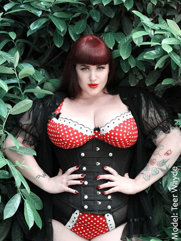 Plus Size Cotton Romantic Curve Longline Underbust Corset with Snaps : CS-345