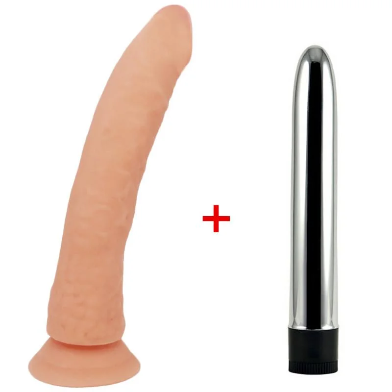 21 cm Sissy Trainer Dildo + Vibrator Set