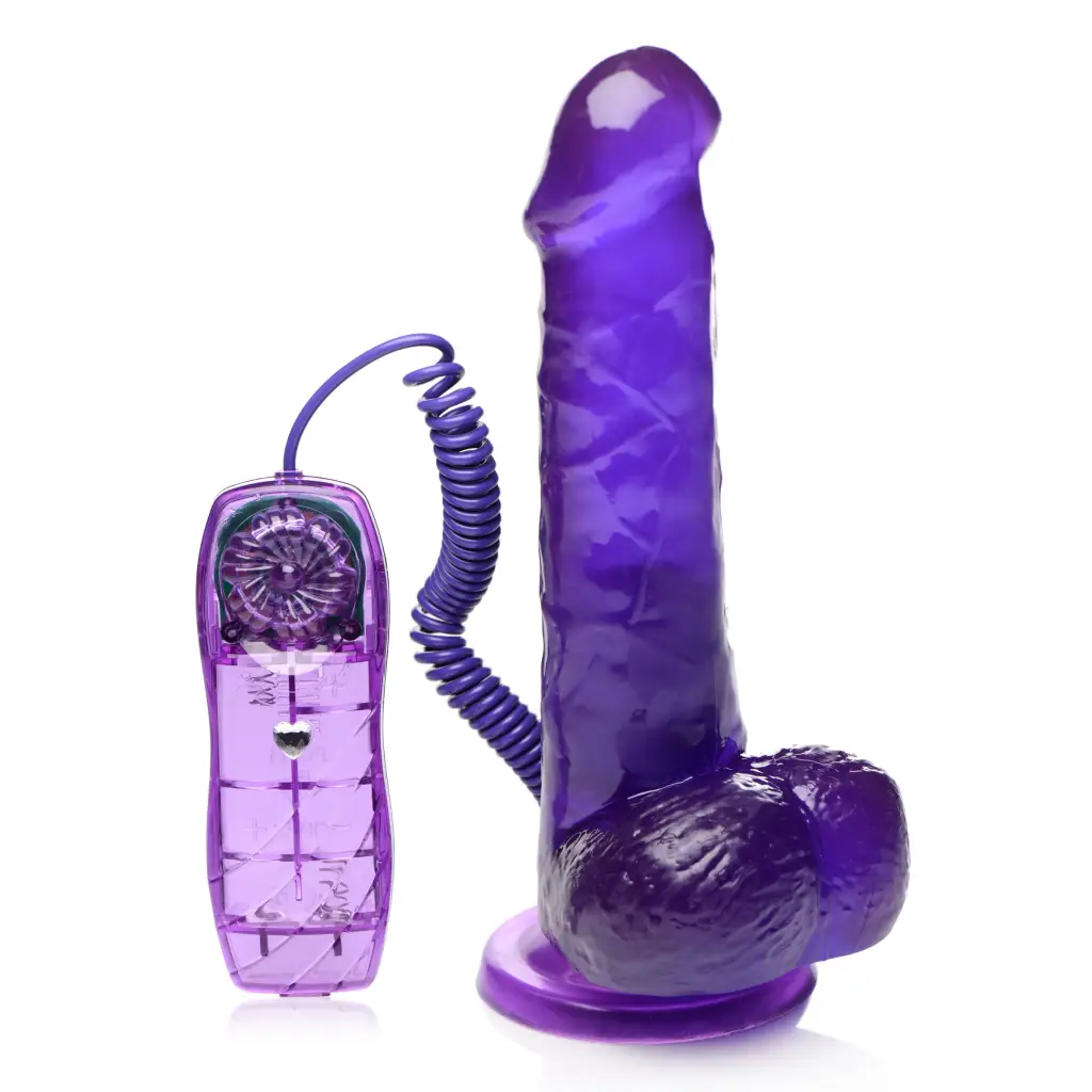 7.5 Inch Suction Cup Vibrating Dildo - Purple