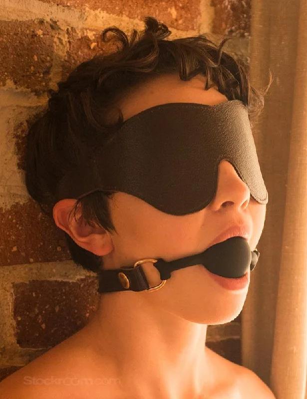 Brown Leather Blindfold Classic Cut