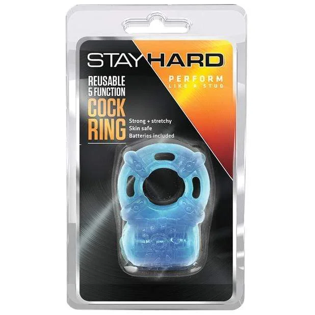 Blush Novelties - Stay Hard Vibrating Reusable 5 Function Cock Ring (Blue)