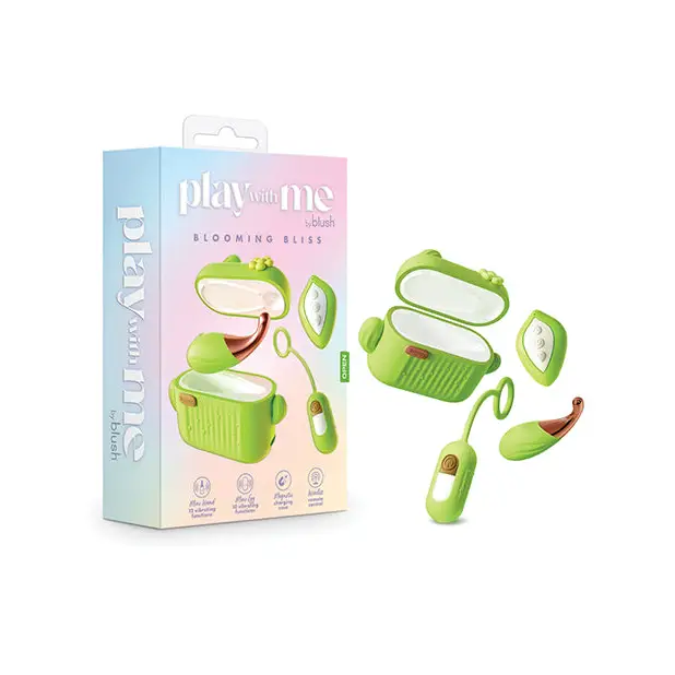 Blush Play with Me Blooming Bliss Remote Controlled Vibrating Kit - Green