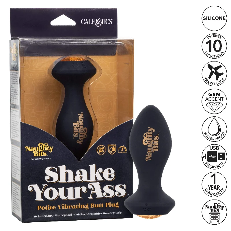 California Exotics - Naughty Bits Shake Your Ass Petite Vibrating Butt Plug (Black)