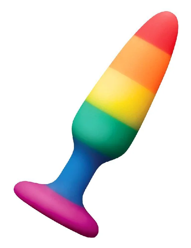 Colours Pride Pleasure Silicone Anal Plug, Rainbow