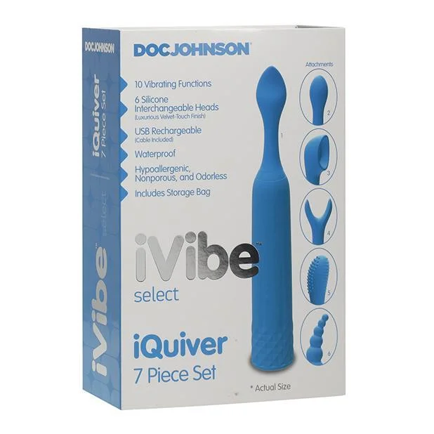 Doc Johnson - iVibe Select iQuiver 7 Piece Set Vibrator (Blue)