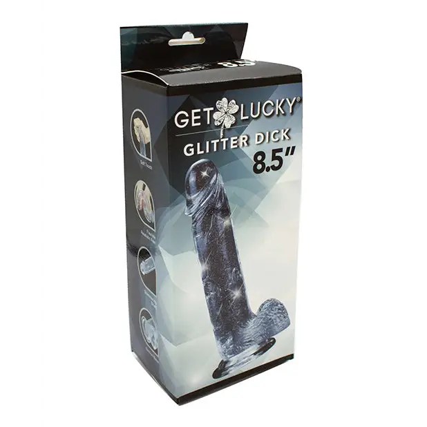 Get Lucky 8.5" Real Skin Glitter Dick - Clear