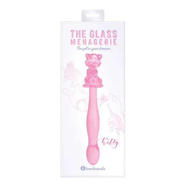 Glass Menagerie Kitty Glass Dildo - Pink