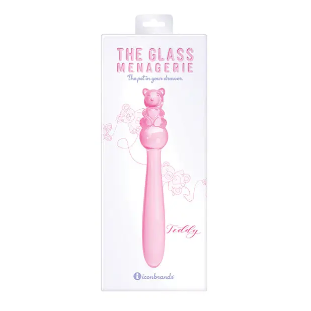 Glass Menagerie Teddy Glass Dildo - Pink