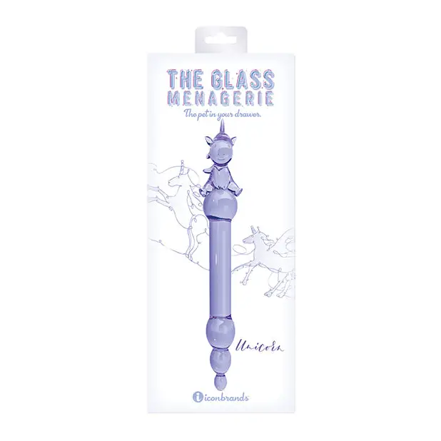 Glass Menagerie Unicorn Glass Dildo - Purple