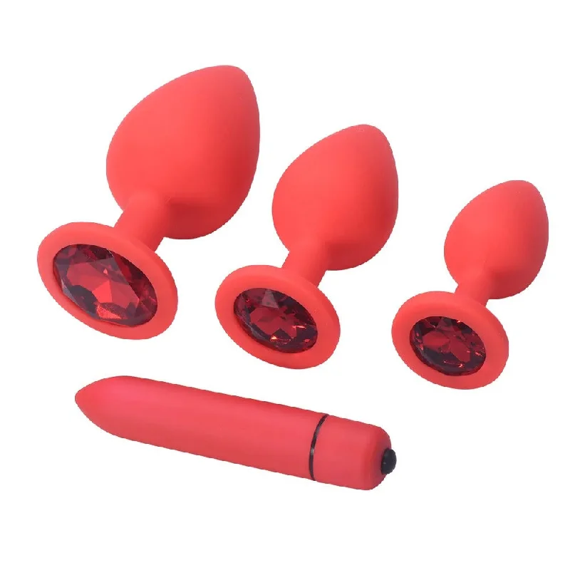 Jeweled Butt Plug & Vibrator Set