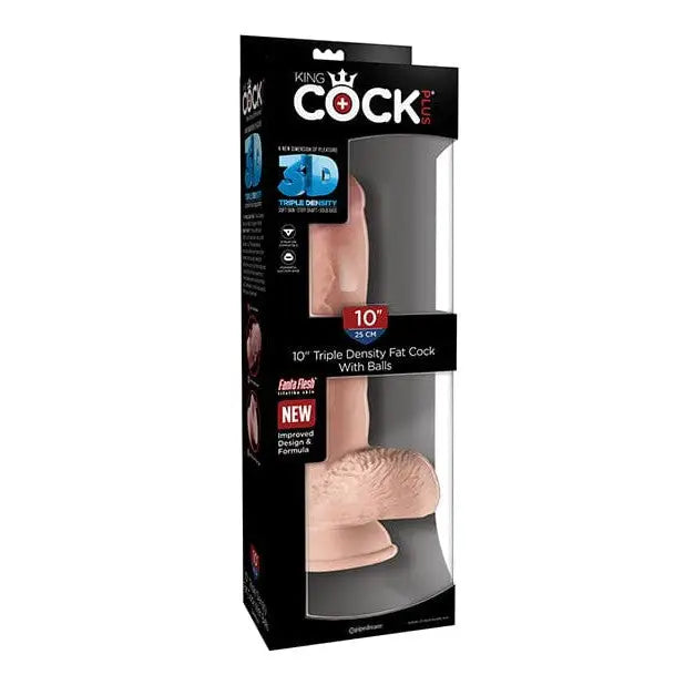 King Cock Plus 10" Triple Density Fat Cock W/balls