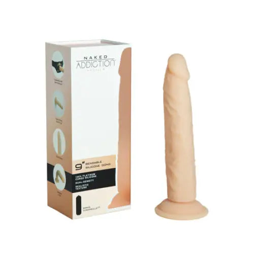 Naked Addiction 9" Dual Density Silicone Dildo - Vanilla