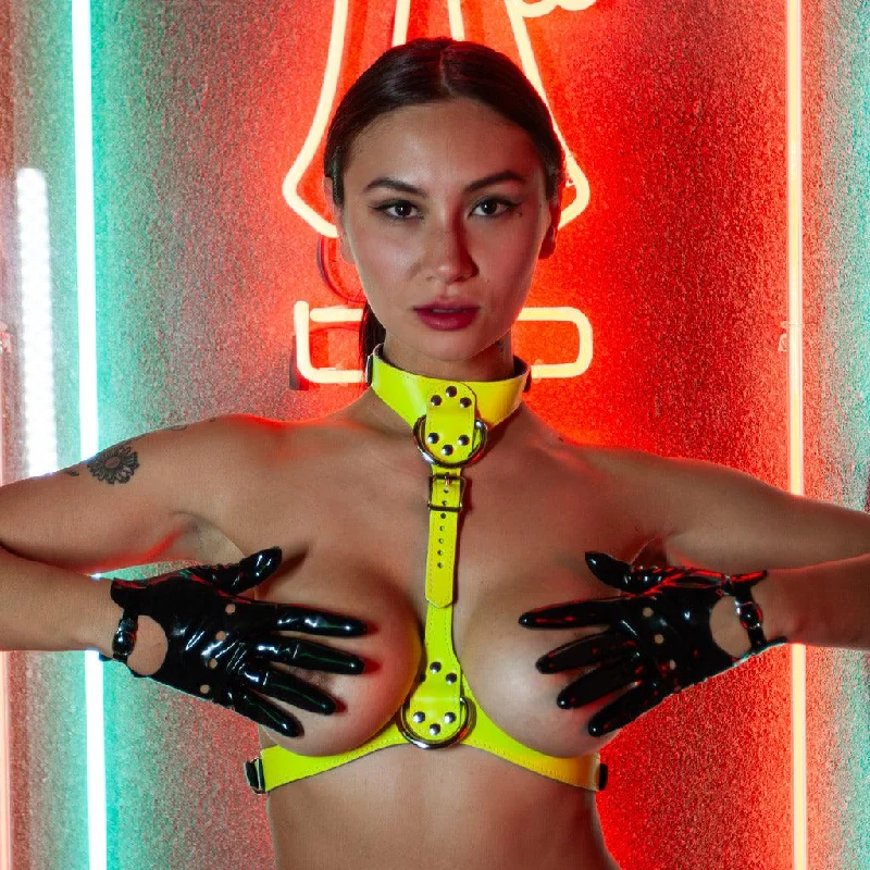 Neon Angel Bust Harness, Yellow