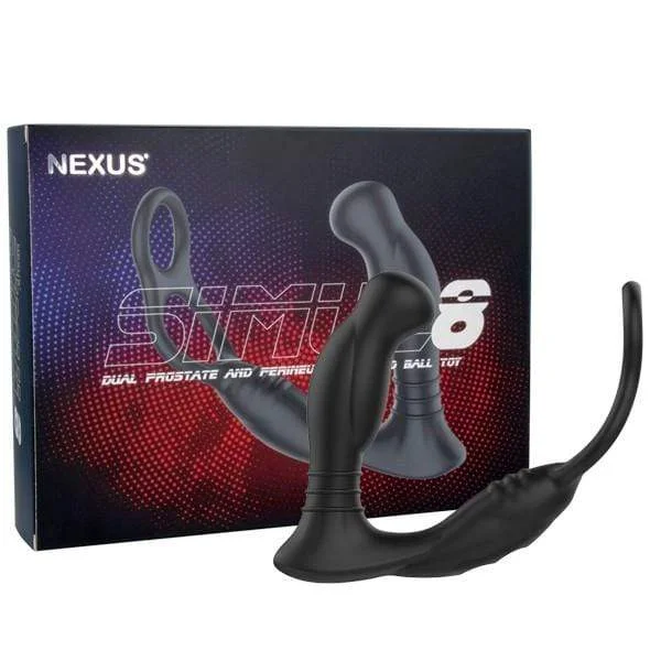 Nexus - Simul8 Dual Prostate and Perineum Cock and Ball Massager (Black)