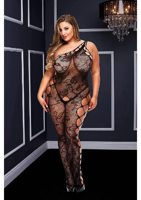 Off the Shoulder Lace Bodystocking