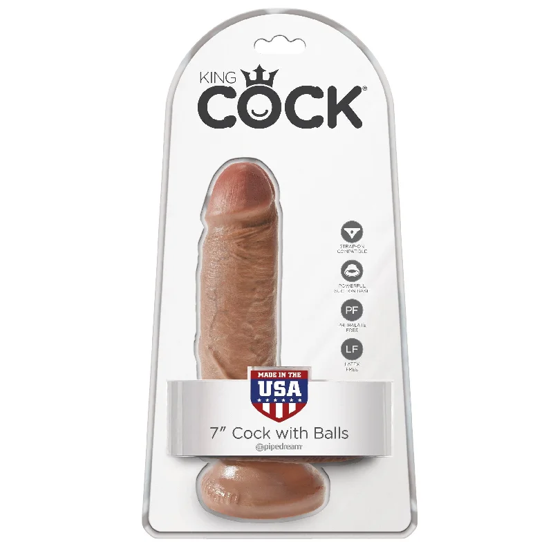 Pipedream - King Cock 7" Cock with Balls (Brown)