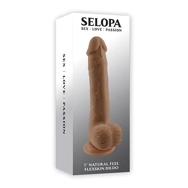 Selopa Natural Feel 7" Flexskin Dildo - Dark