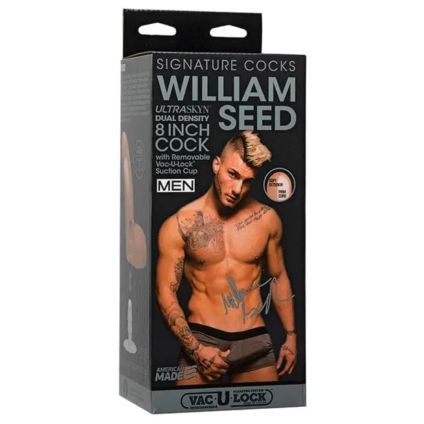 Signature Cocks Ultraskyn 8" Cock W/removeable Vac-u-lock Suction Cup - William Seed