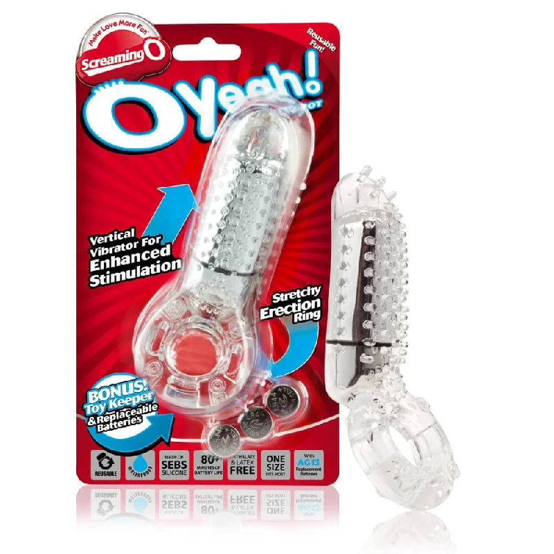 TheScreamingO - O Yeah Vertical Vibrating Cock Ring (Clear)