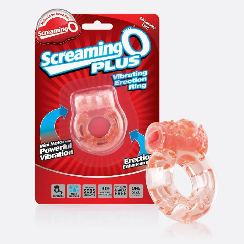 TheScreamingO - Plus Disposable Vibrating Erection Cock Ring (Orange)