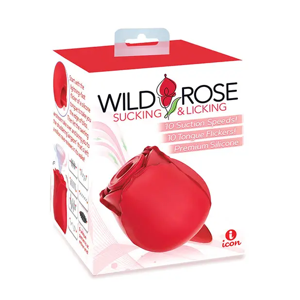 Wild Rose & Tongue Vibrator - Red