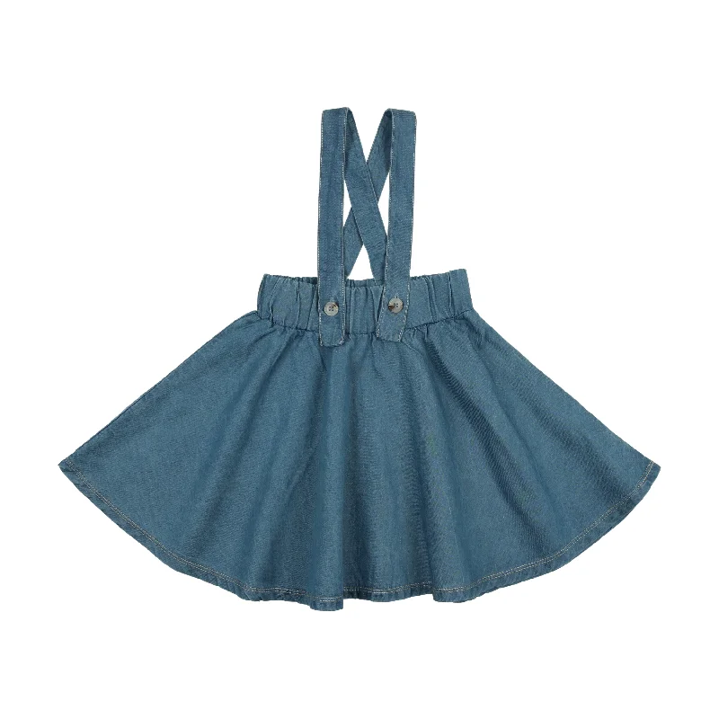 Analogie Denim Tencel Suspender Skirt - Denim