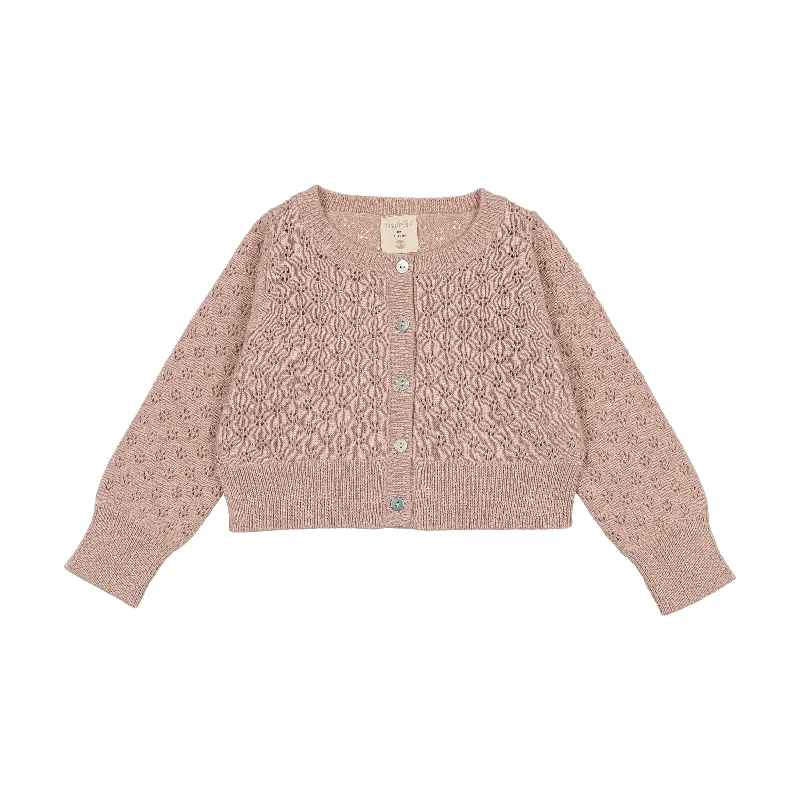 Analogie Pointelle Cardigan - Pink