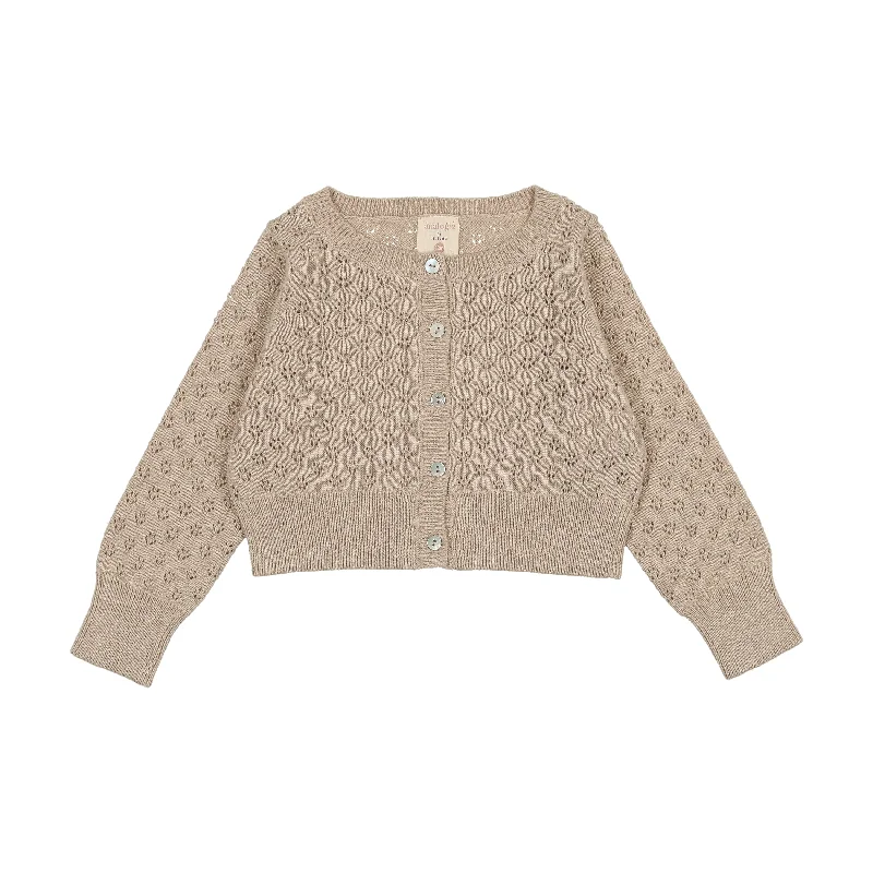 Analogie Pointelle Cardigan - Taupe