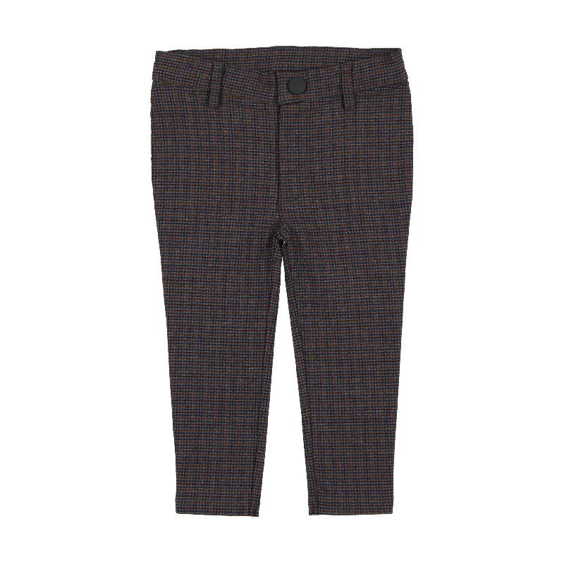 Analogie Printed Pants - Blue Grey Houndstooth