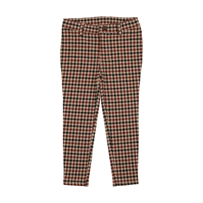 Analogie Printed Pants - Tan Plaid