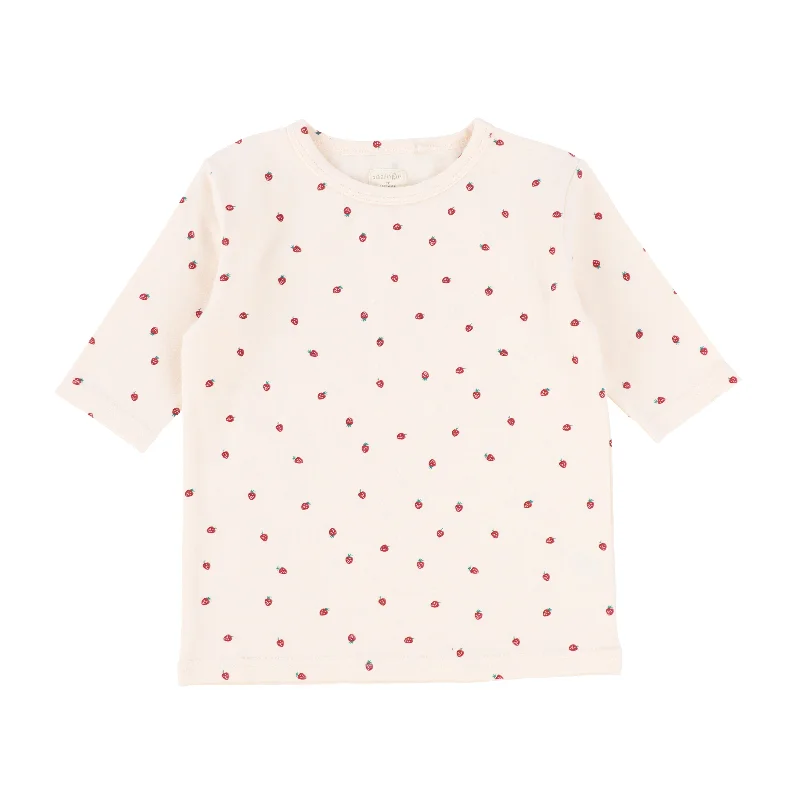 Analogie Strawberry T-Shirt Three Quarter Sleeve - Pink