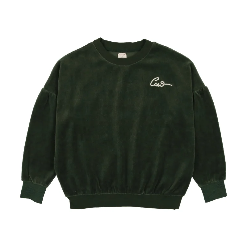 Analogie Velour Sweatshirt - Green