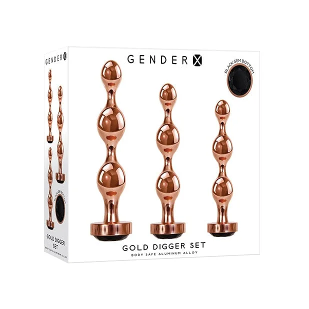 Evolved - Gender X Gold Digger Anal Set (Rose Gold/Black)