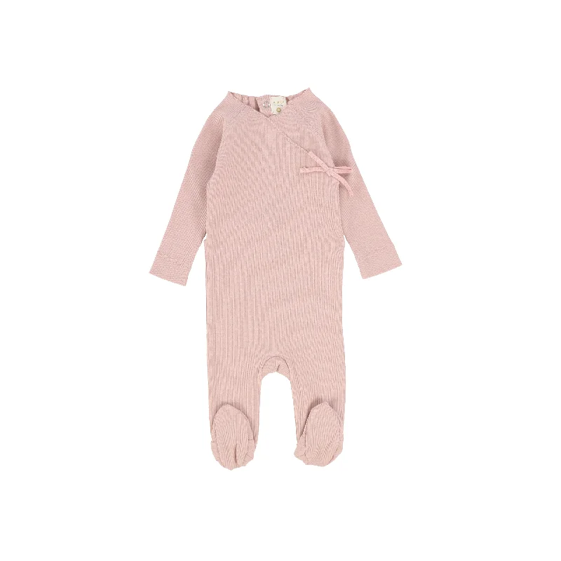 Analogie Rib Wrap Footie - Soft Pink