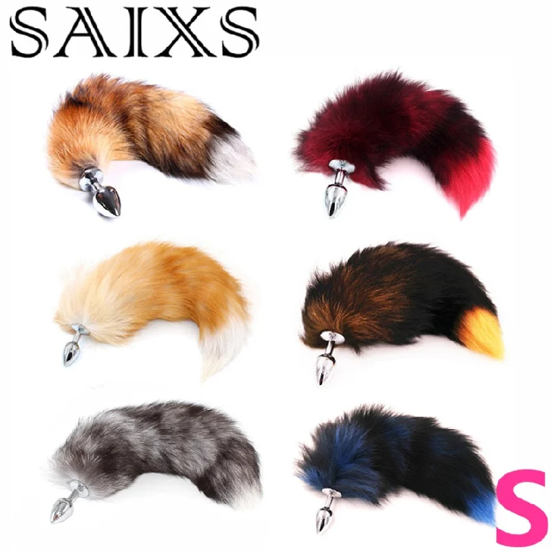 SAIXS Fox Tails Anal Plug Metal Anal Sex Toys Butt plug Sex Games Role play Cosplay Toys S plug Drop Shipping