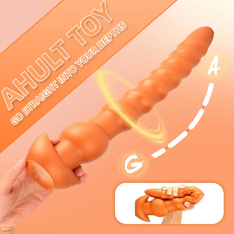 Cracker - Silicone Butt Plug - Deep Anal Sex Toy - Ribbed Anal Dildo - 3 Sizes