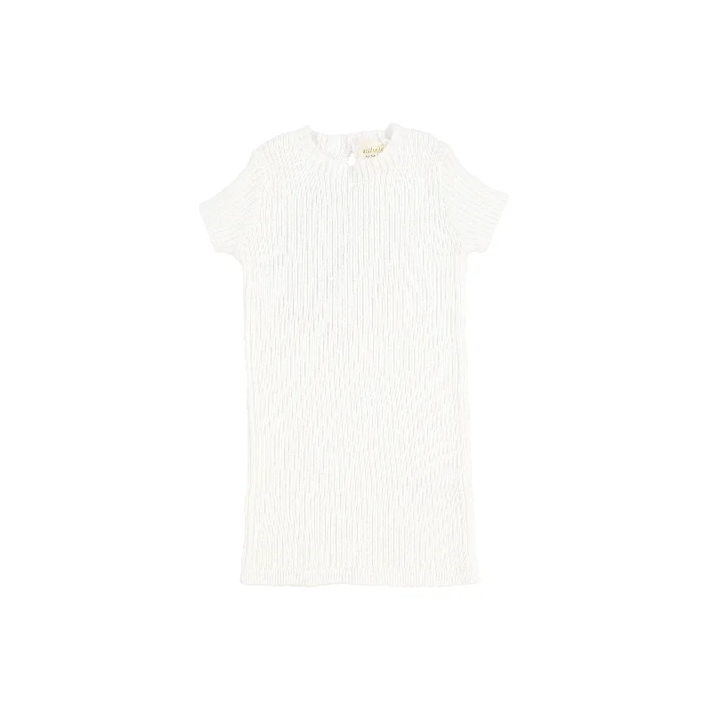 Analogie Short Sleeve Knit Sweater - White